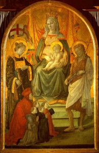 Madonna del Ceppo, anno di esecuzione 1452-1453, cm. 187 x 120, tecnica a tempera su tavola, Museo Civico, Prato.